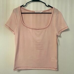 Lush Pink Fitted Short Sleeve Tee